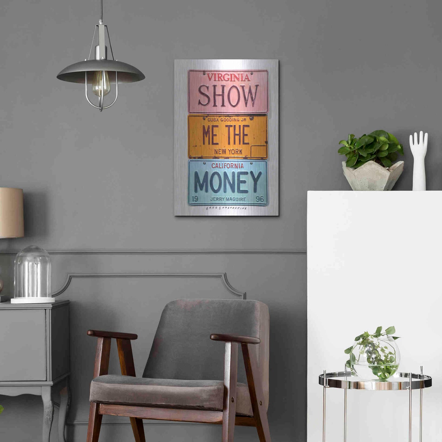 Luxe Metal Art 'Gooding Jr Money' by Gregory Constantine, Metal Wall Art,16x24
