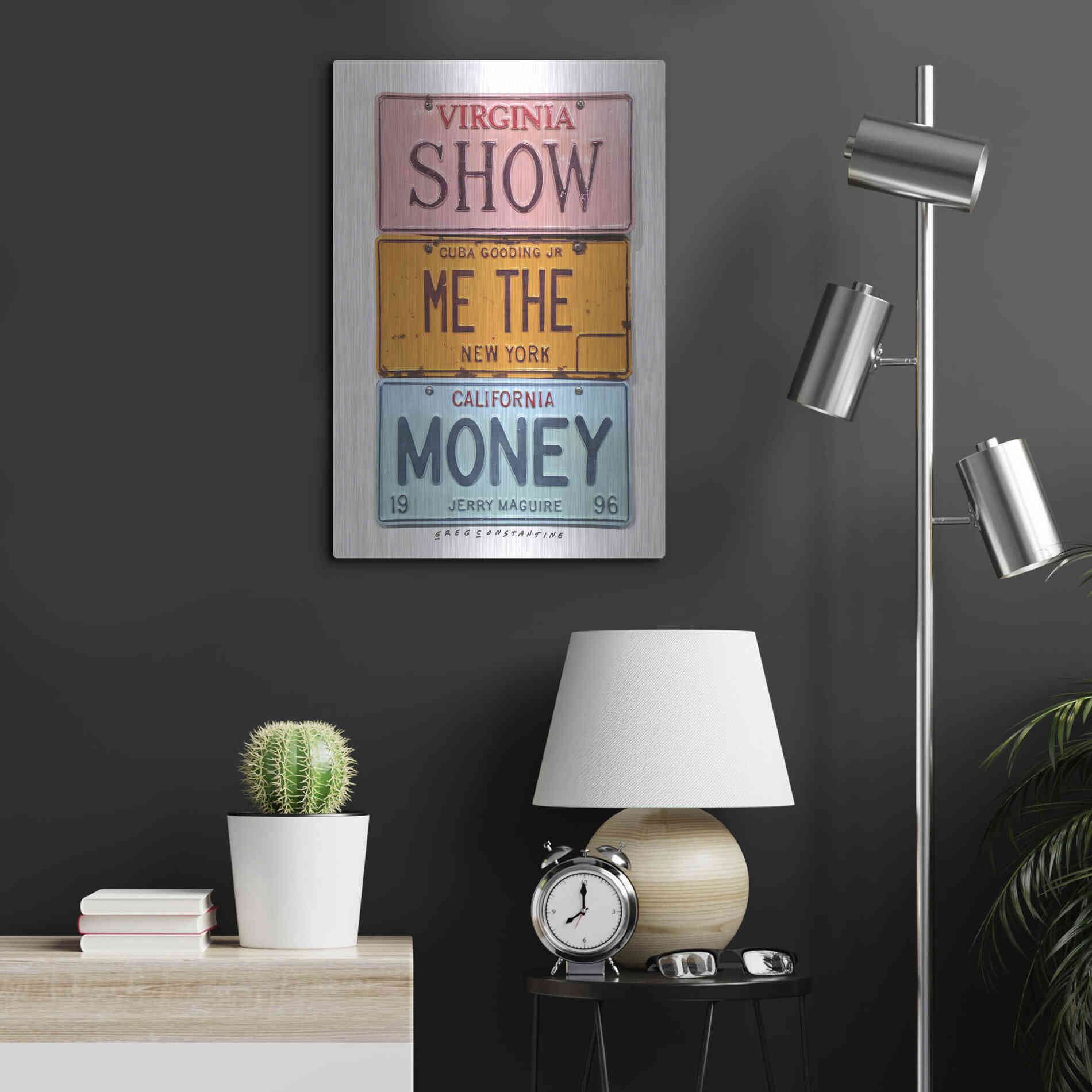 Luxe Metal Art 'Gooding Jr Money' by Gregory Constantine, Metal Wall Art,16x24