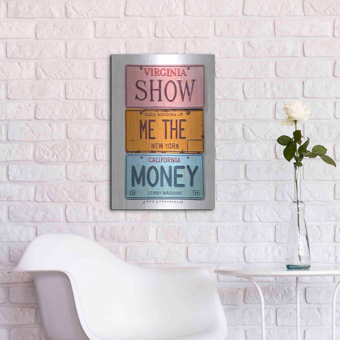 Luxe Metal Art 'Gooding Jr Money' by Gregory Constantine, Metal Wall Art,16x24
