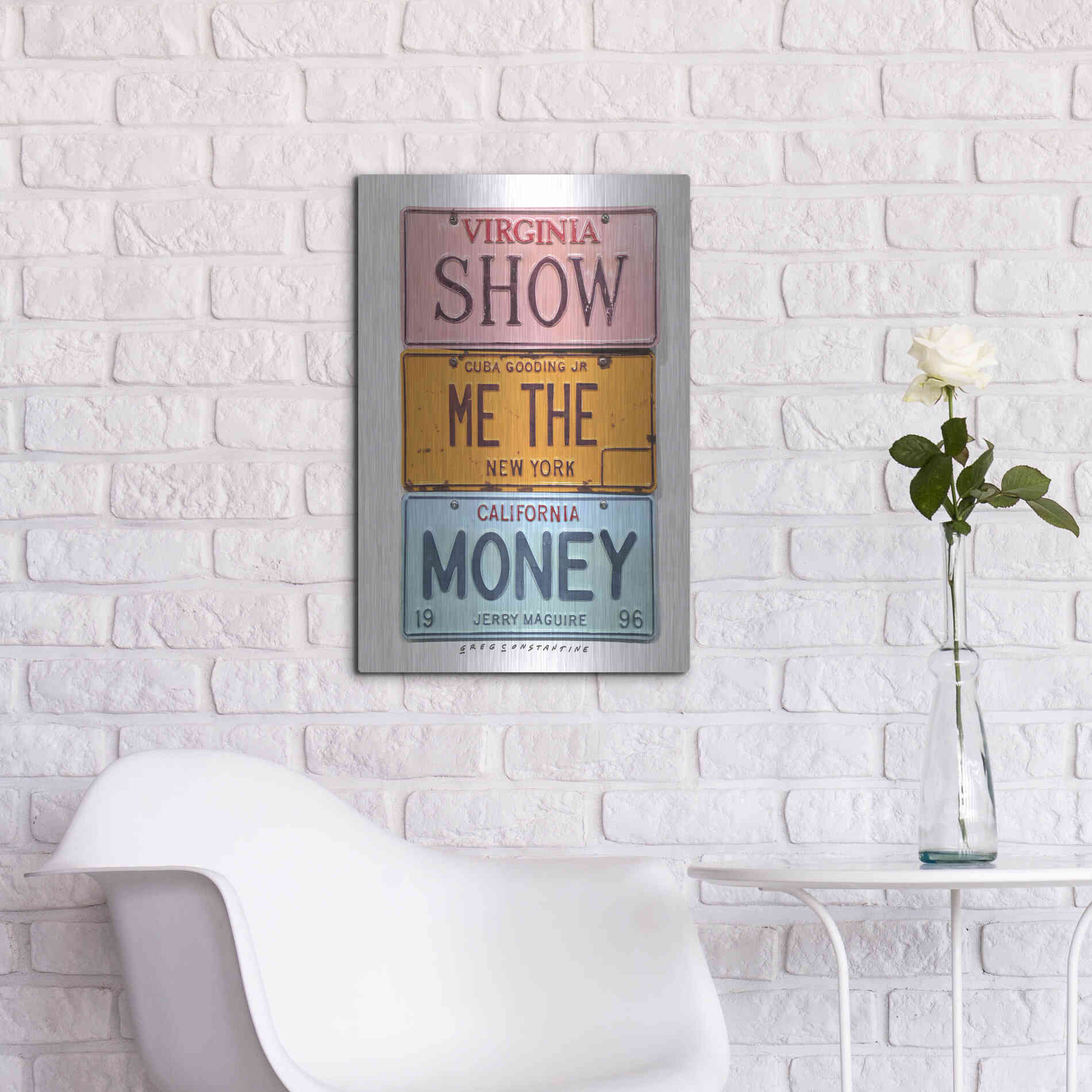 Luxe Metal Art 'Gooding Jr Money' by Gregory Constantine, Metal Wall Art,16x24