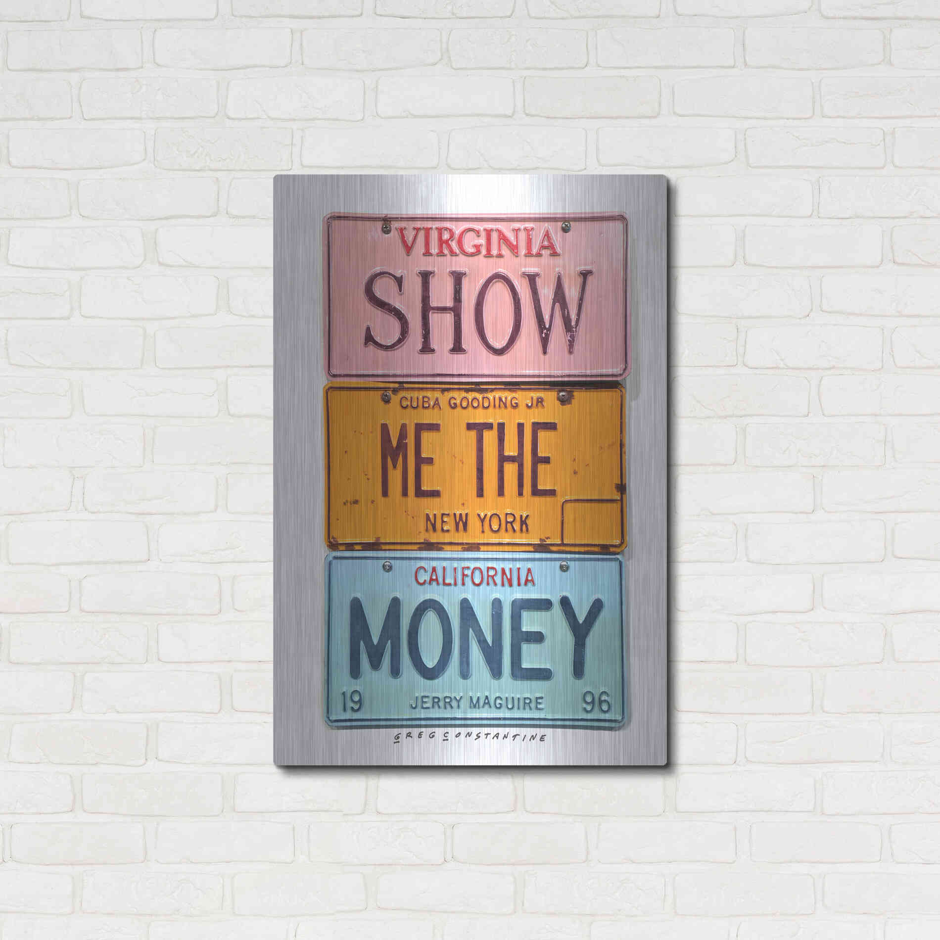 Luxe Metal Art 'Gooding Jr Money' by Gregory Constantine, Metal Wall Art,24x36