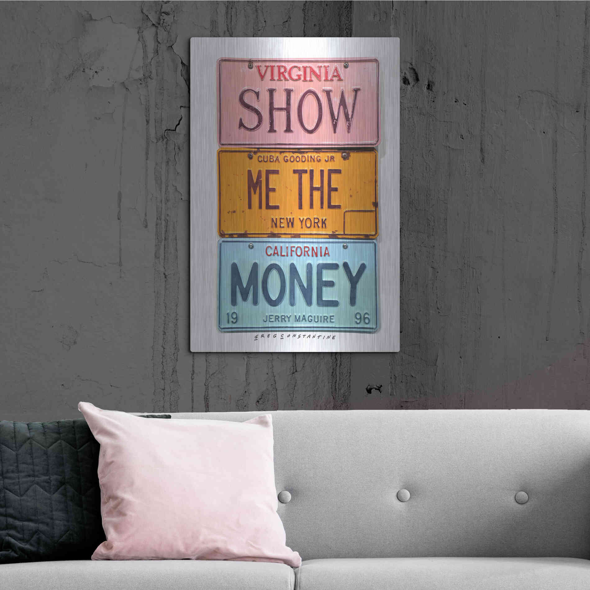 Luxe Metal Art 'Gooding Jr Money' by Gregory Constantine, Metal Wall Art,24x36