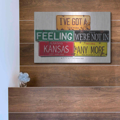 Luxe Metal Art 'Garland Not In Kansas' by Gregory Constantine, Metal Wall Art,16x12
