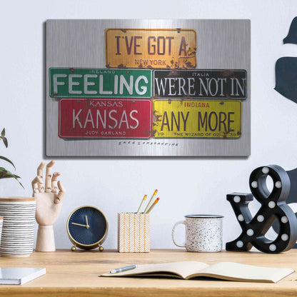 Luxe Metal Art 'Garland Not In Kansas' by Gregory Constantine, Metal Wall Art,16x12