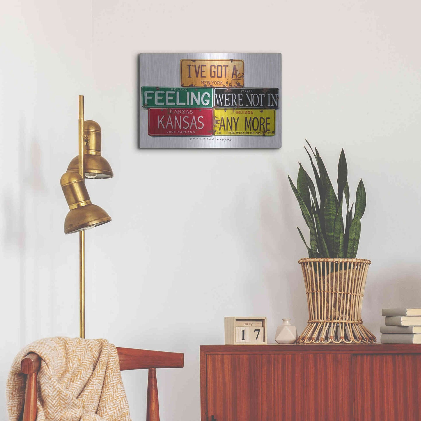 Luxe Metal Art 'Garland Not In Kansas' by Gregory Constantine, Metal Wall Art,24x16