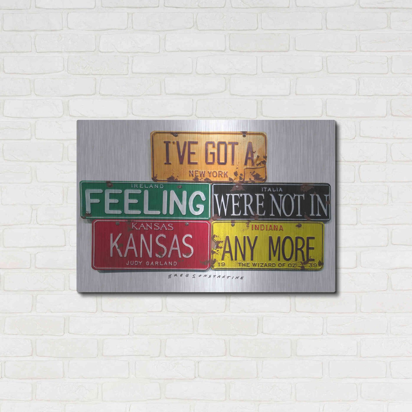 Luxe Metal Art 'Garland Not In Kansas' by Gregory Constantine, Metal Wall Art,36x24