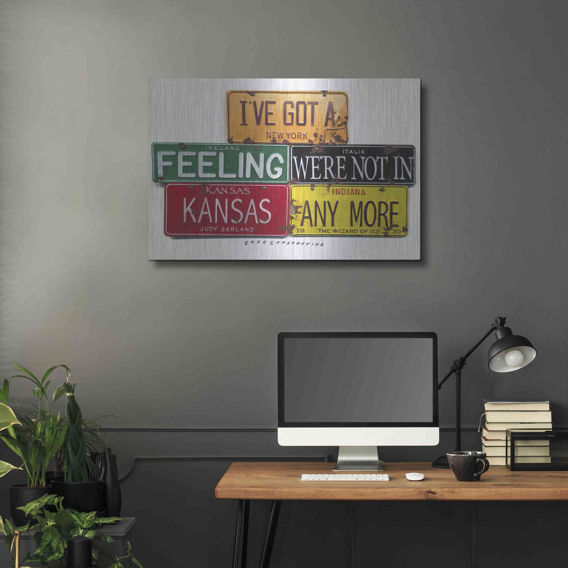 Luxe Metal Art 'Garland Not In Kansas' by Gregory Constantine, Metal Wall Art,36x24