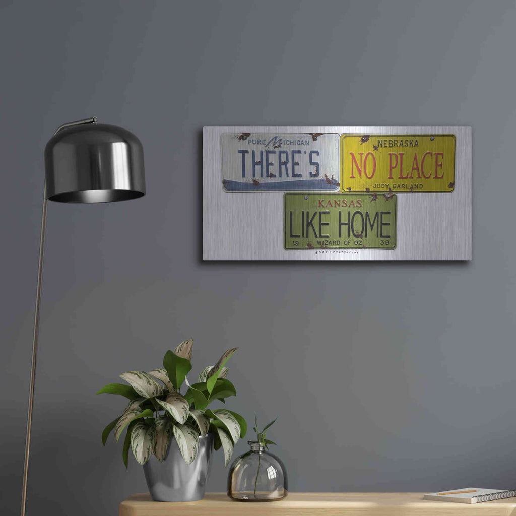 Luxe Metal Art 'Garland Like Home' by Gregory Constantine, Metal Wall Art,24x12