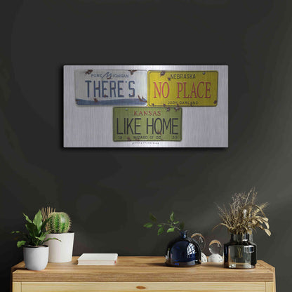Luxe Metal Art 'Garland Like Home' by Gregory Constantine, Metal Wall Art,24x12