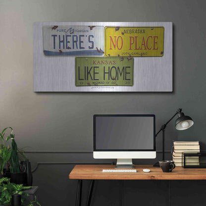 Luxe Metal Art 'Garland Like Home' by Gregory Constantine, Metal Wall Art,48x24