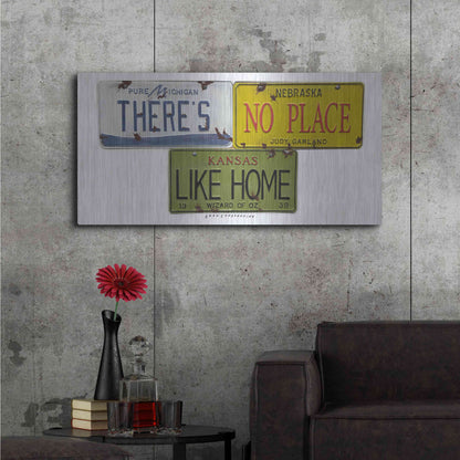 Luxe Metal Art 'Garland Like Home' by Gregory Constantine, Metal Wall Art,48x24