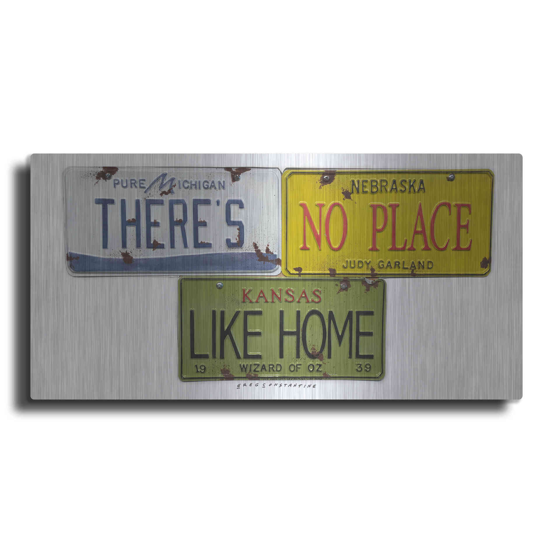 Luxe Metal Art 'Garland Like Home' by Gregory Constantine, Metal Wall Art