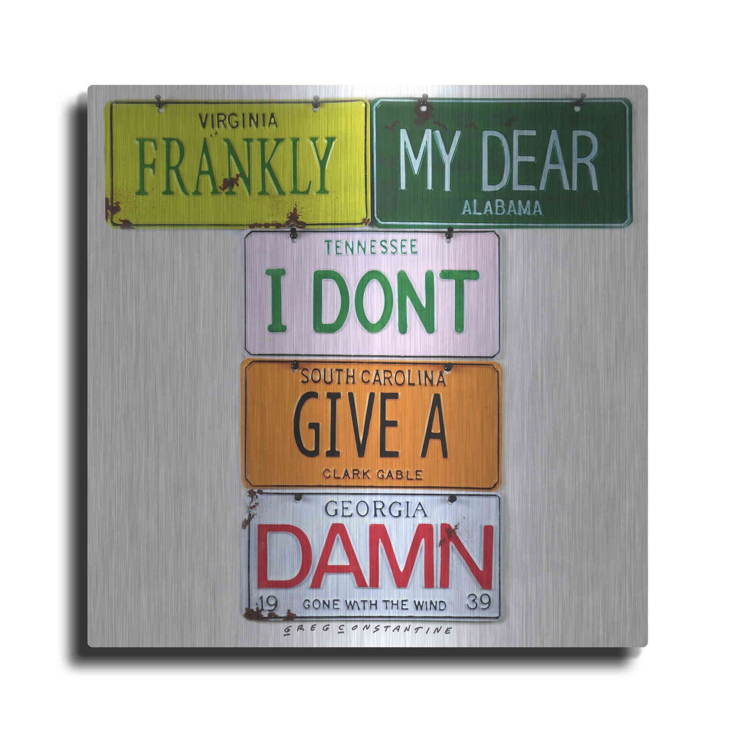 Luxe Metal Art 'Gable Frankly My Dear' by Gregory Constantine, Metal Wall Art