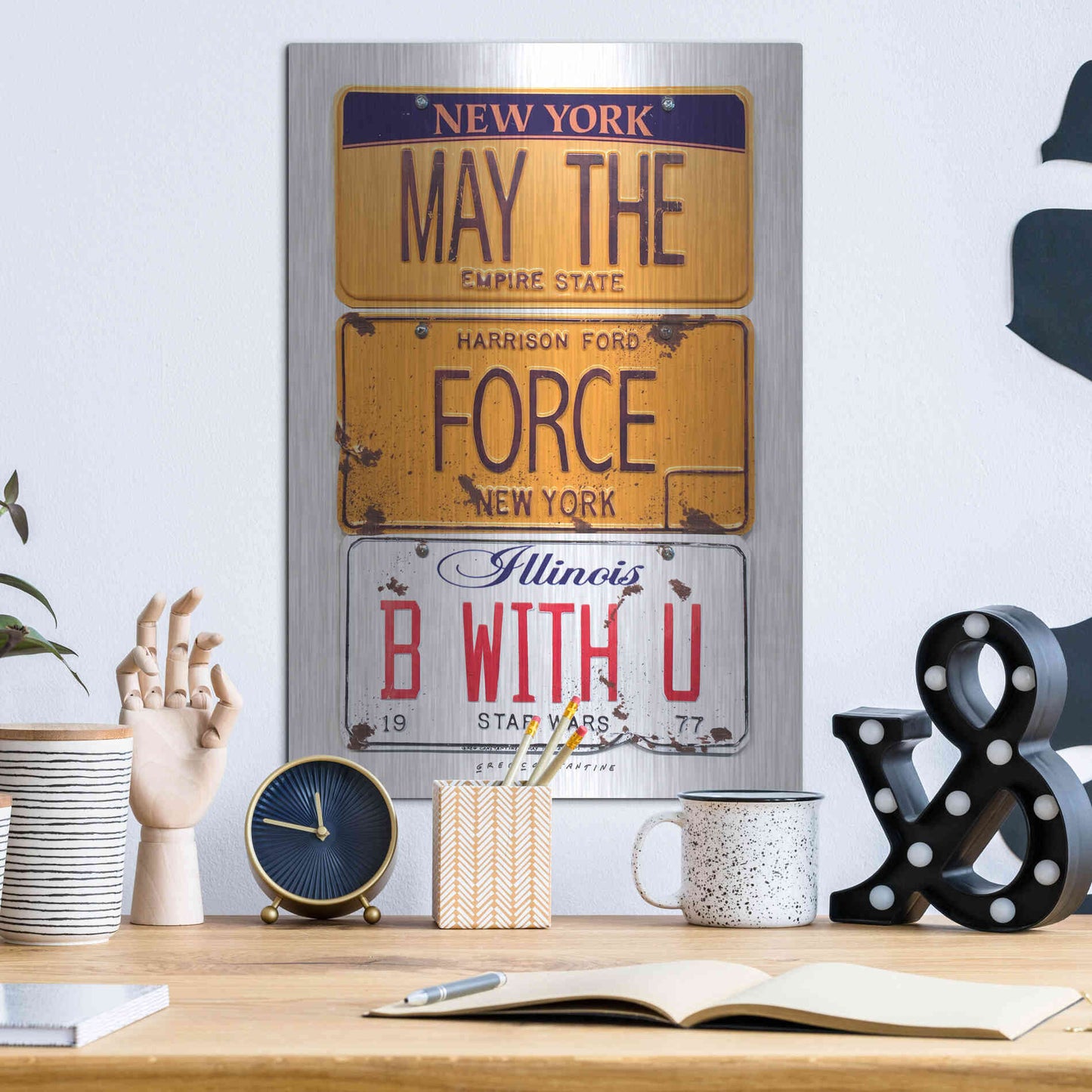 Luxe Metal Art 'Ford May The Force' by Gregory Constantine, Metal Wall Art,12x16