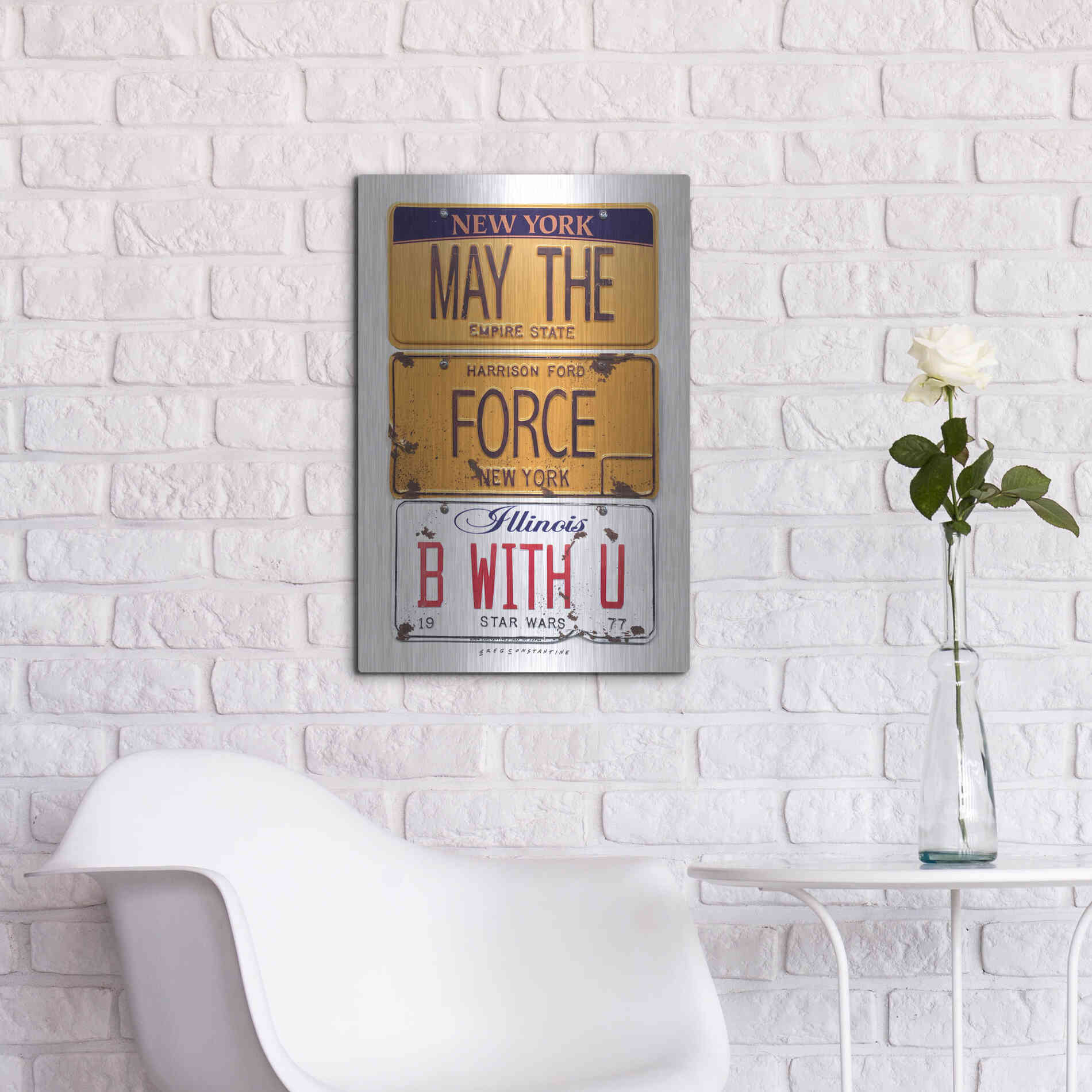 Luxe Metal Art 'Ford May The Force' by Gregory Constantine, Metal Wall Art,16x24