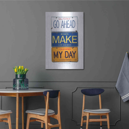 Luxe Metal Art 'Eastwood Make My Day' by Gregory Constantine, Metal Wall Art,24x36