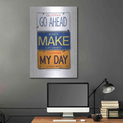 Luxe Metal Art 'Eastwood Make My Day' by Gregory Constantine, Metal Wall Art,24x36