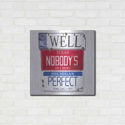 Luxe Metal Art 'Brown Nobody's Perfect' by Gregory Constantine, Metal Wall Art,24x24