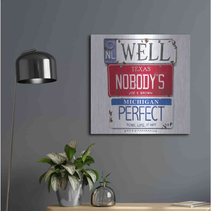 Luxe Metal Art 'Brown Nobody's Perfect' by Gregory Constantine, Metal Wall Art,24x24