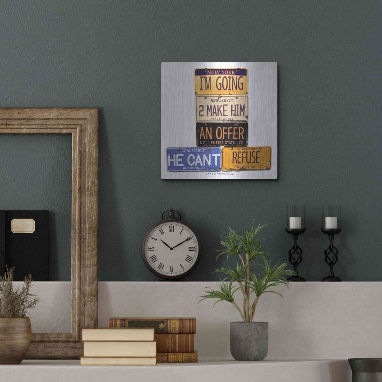 Luxe Metal Art 'Brando Offer Can't Refuse' by Gregory Constantine, Metal Wall Art,12x12