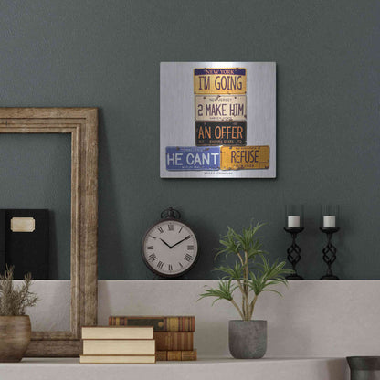 Luxe Metal Art 'Brando Offer Can't Refuse' by Gregory Constantine, Metal Wall Art,12x12