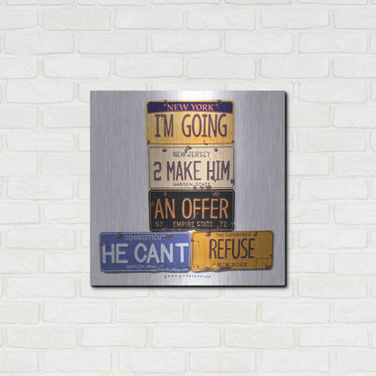 Luxe Metal Art 'Brando Offer Can't Refuse' by Gregory Constantine, Metal Wall Art,24x24
