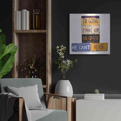 Luxe Metal Art 'Brando Offer Can't Refuse' by Gregory Constantine, Metal Wall Art,24x24