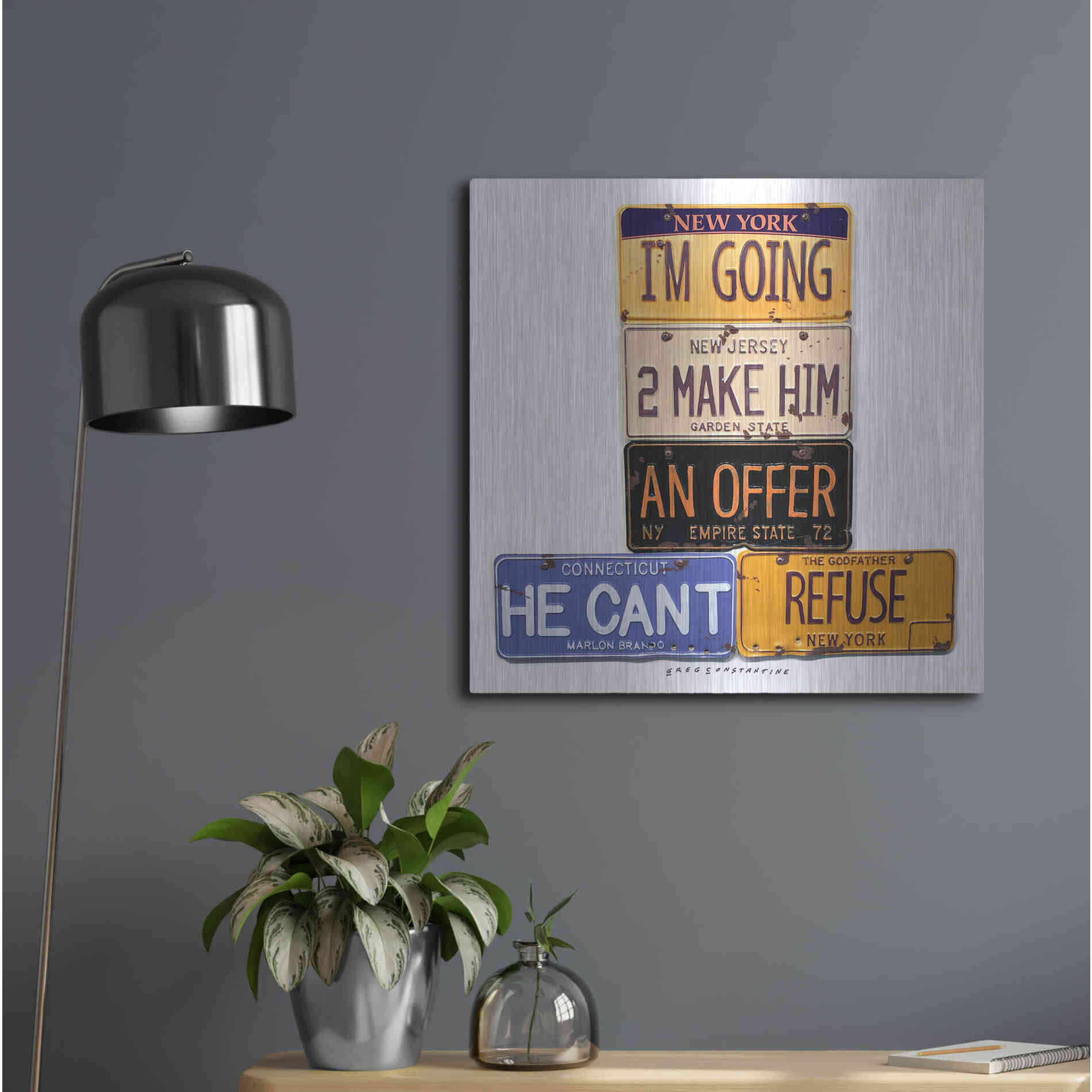 Luxe Metal Art 'Brando Offer Can't Refuse' by Gregory Constantine, Metal Wall Art,24x24