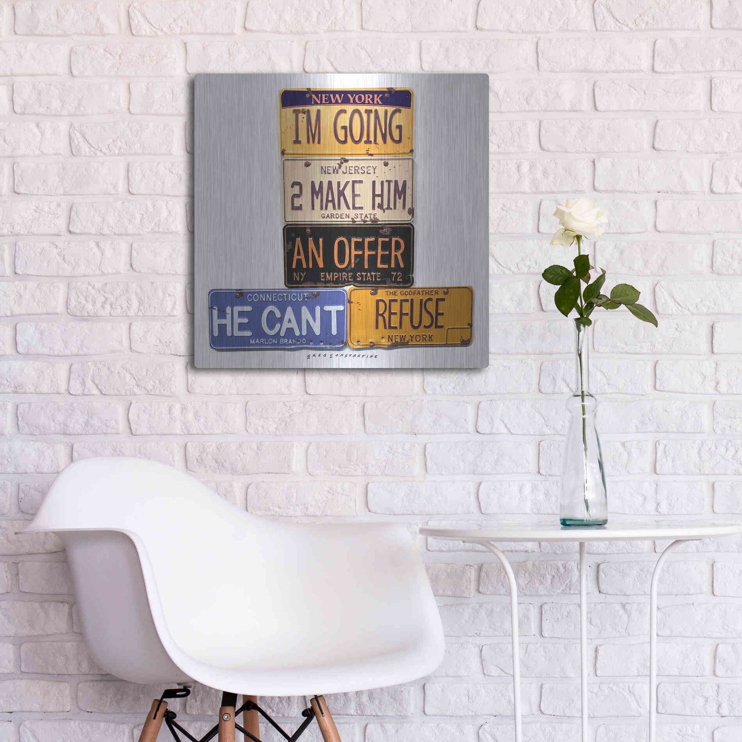 Luxe Metal Art 'Brando Offer Can't Refuse' by Gregory Constantine, Metal Wall Art,24x24