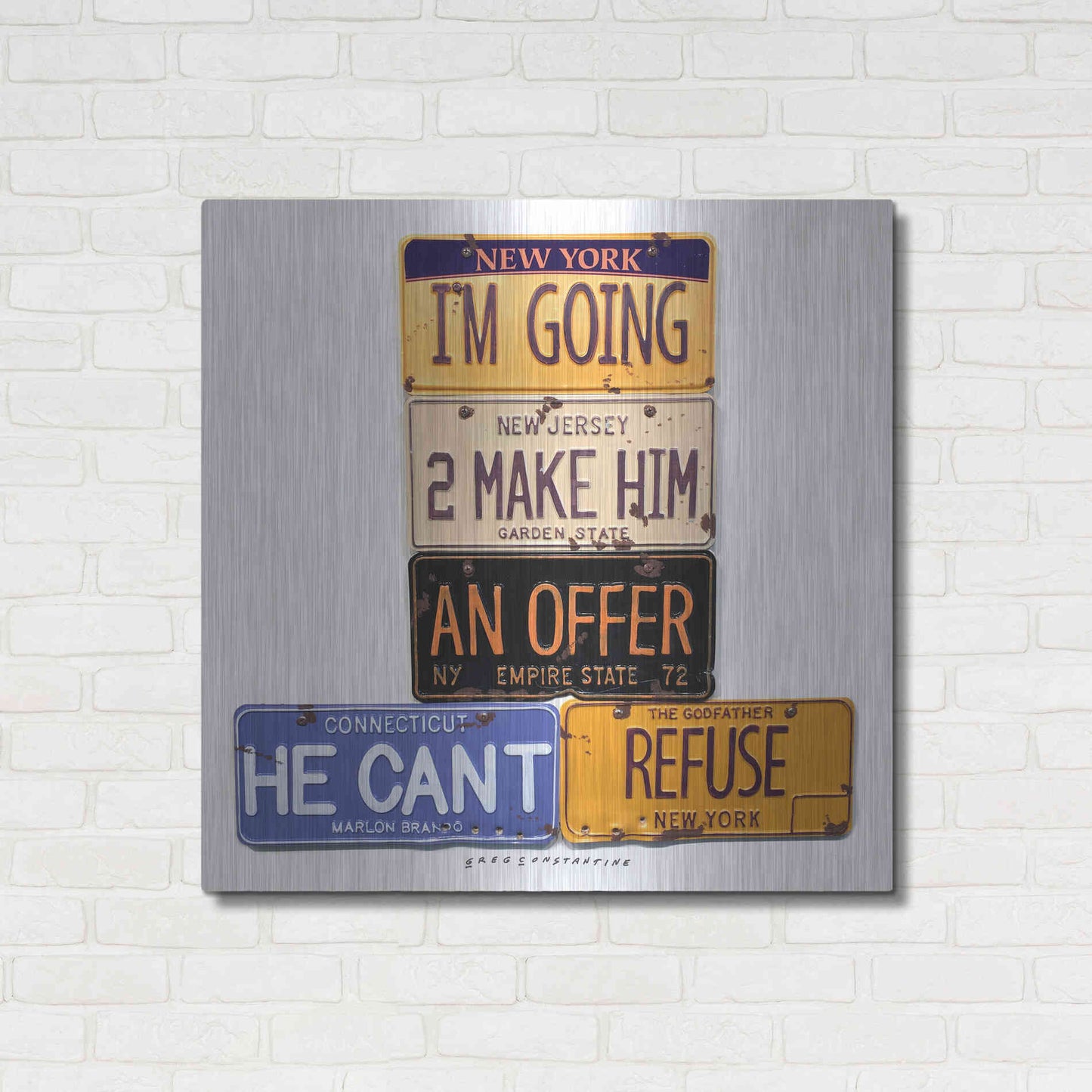 Luxe Metal Art 'Brando Offer Can't Refuse' by Gregory Constantine, Metal Wall Art,36x36