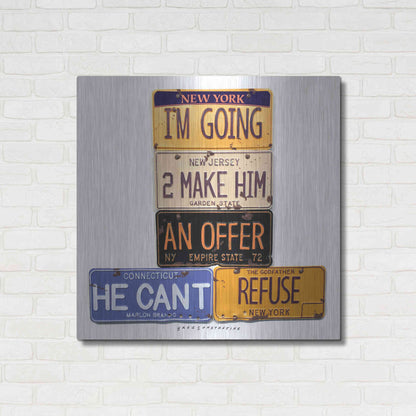 Luxe Metal Art 'Brando Offer Can't Refuse' by Gregory Constantine, Metal Wall Art,36x36