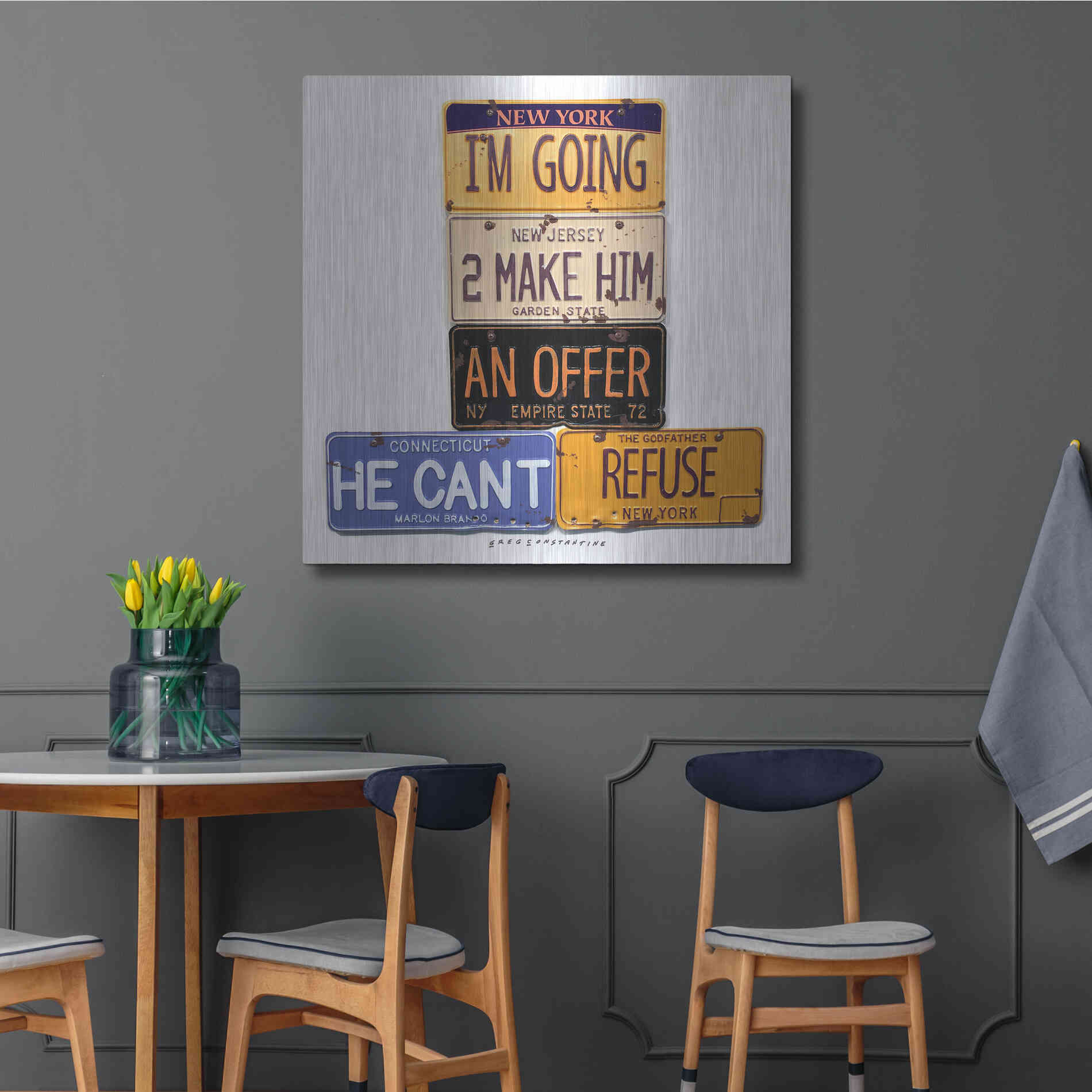 Luxe Metal Art 'Brando Offer Can't Refuse' by Gregory Constantine, Metal Wall Art,36x36