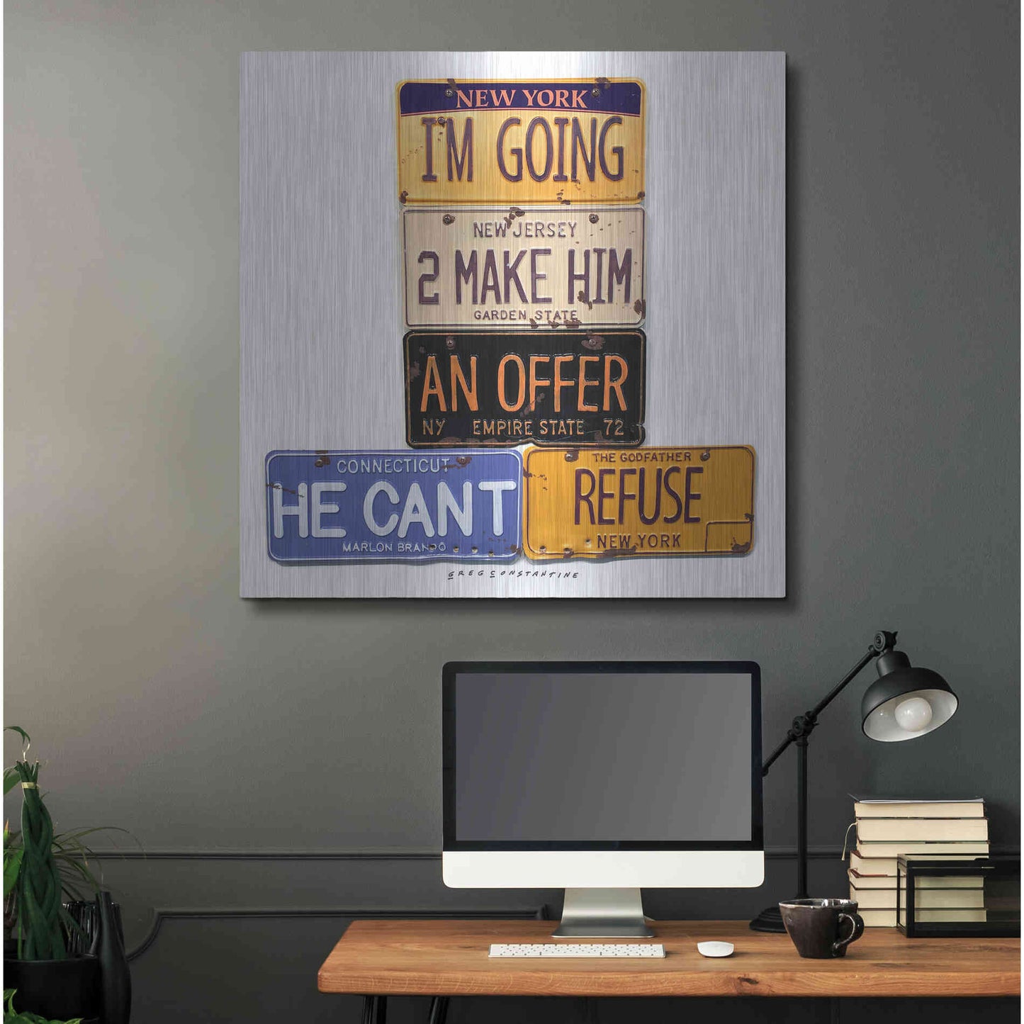 Luxe Metal Art 'Brando Offer Can't Refuse' by Gregory Constantine, Metal Wall Art,36x36