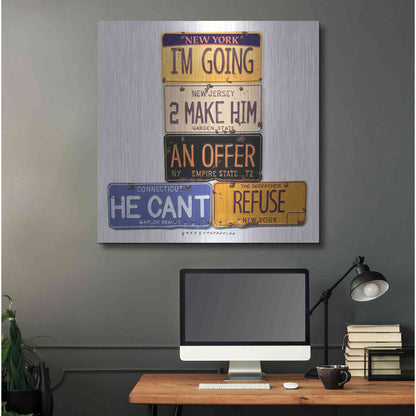 Luxe Metal Art 'Brando Offer Can't Refuse' by Gregory Constantine, Metal Wall Art,36x36