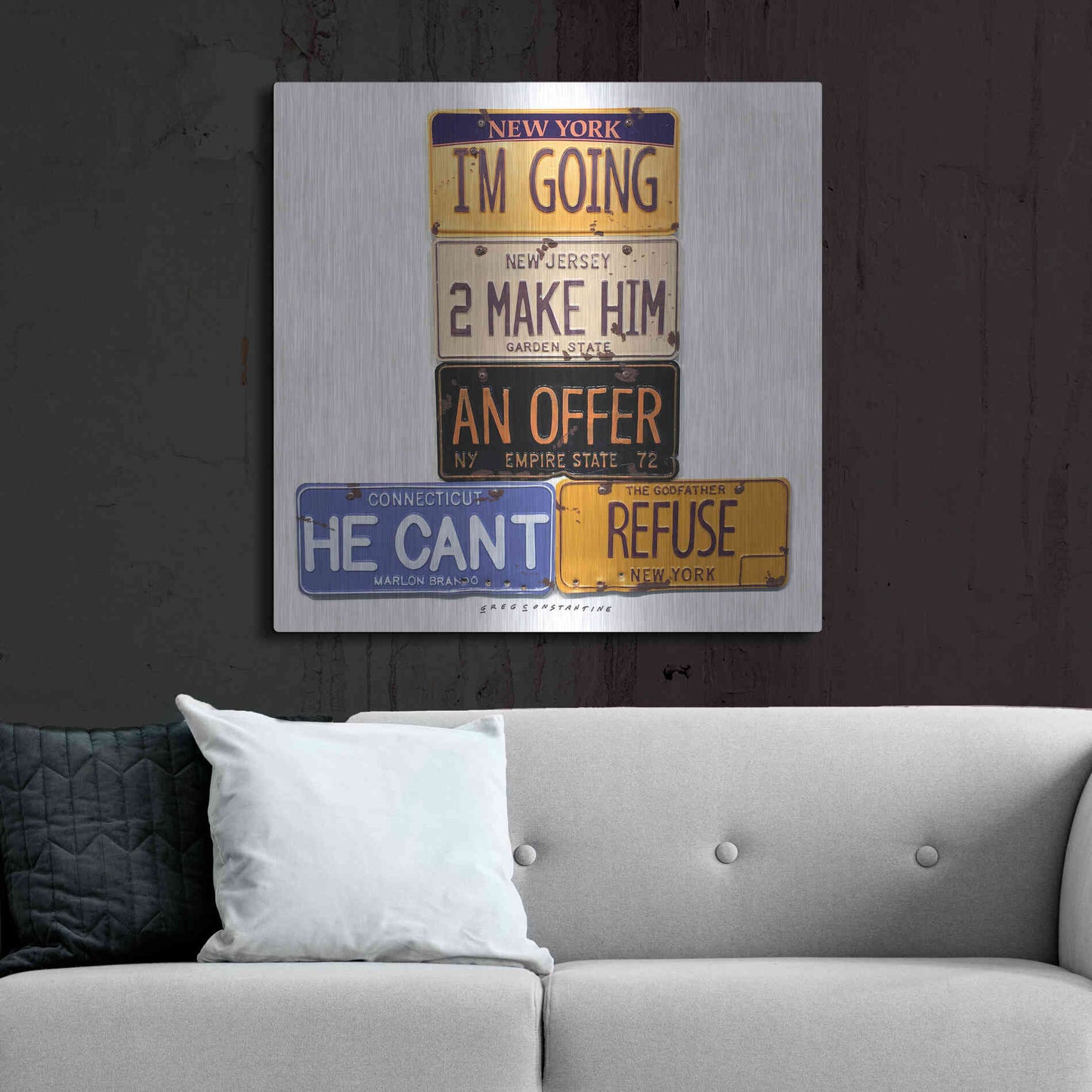 Luxe Metal Art 'Brando Offer Can't Refuse' by Gregory Constantine, Metal Wall Art,36x36