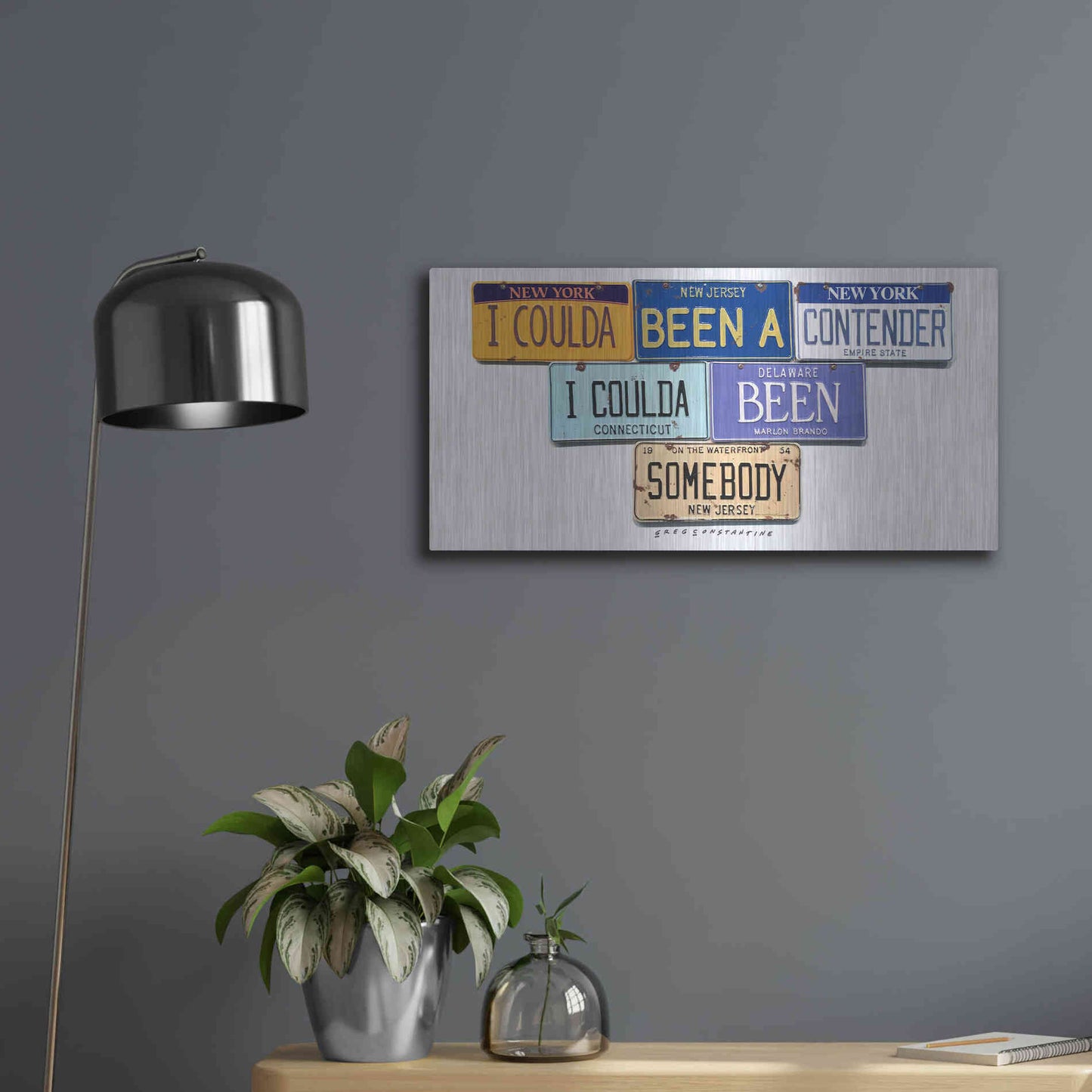 Luxe Metal Art 'Brando Contender' by Gregory Constantine, Metal Wall Art,24x12