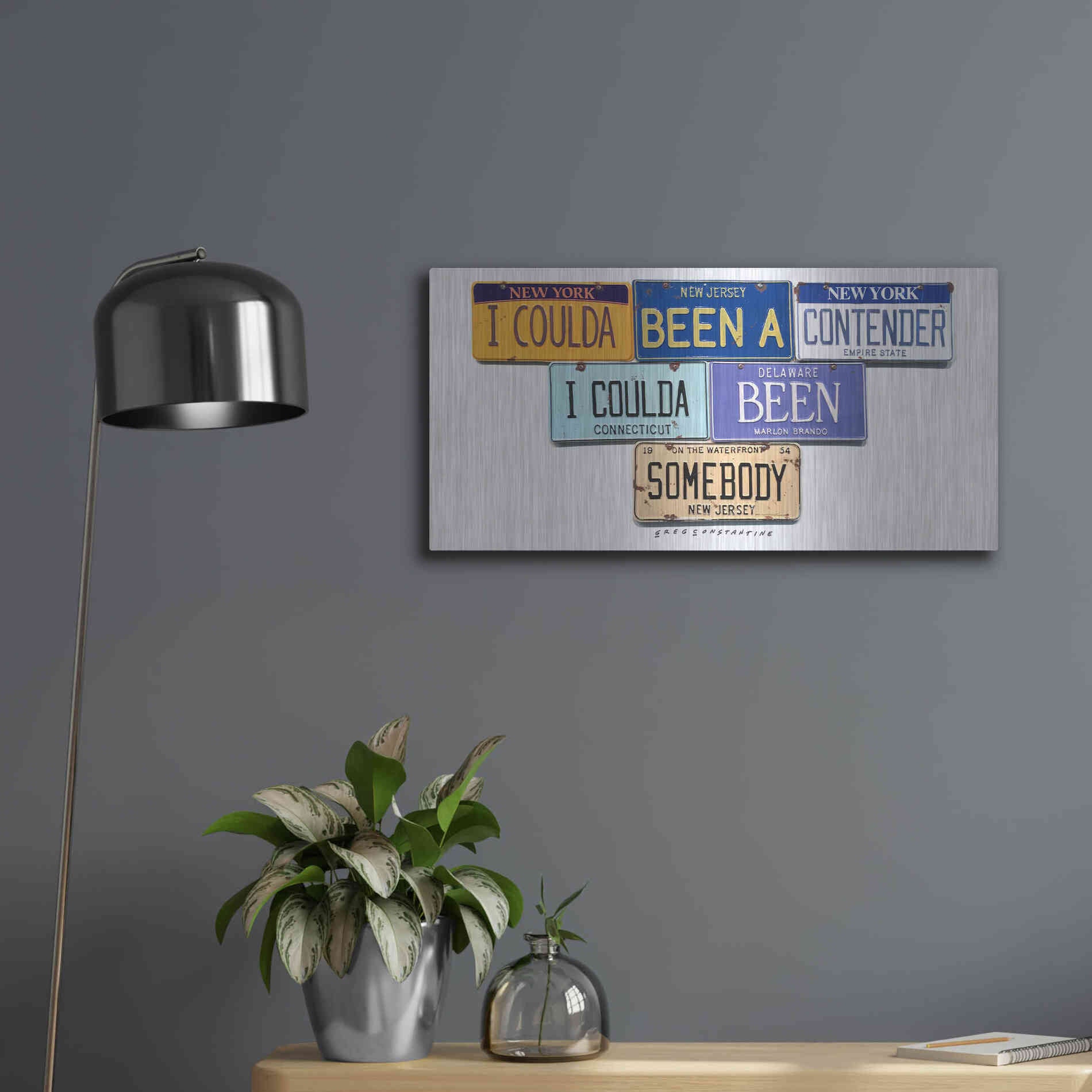 Luxe Metal Art 'Brando Contender' by Gregory Constantine, Metal Wall Art,24x12