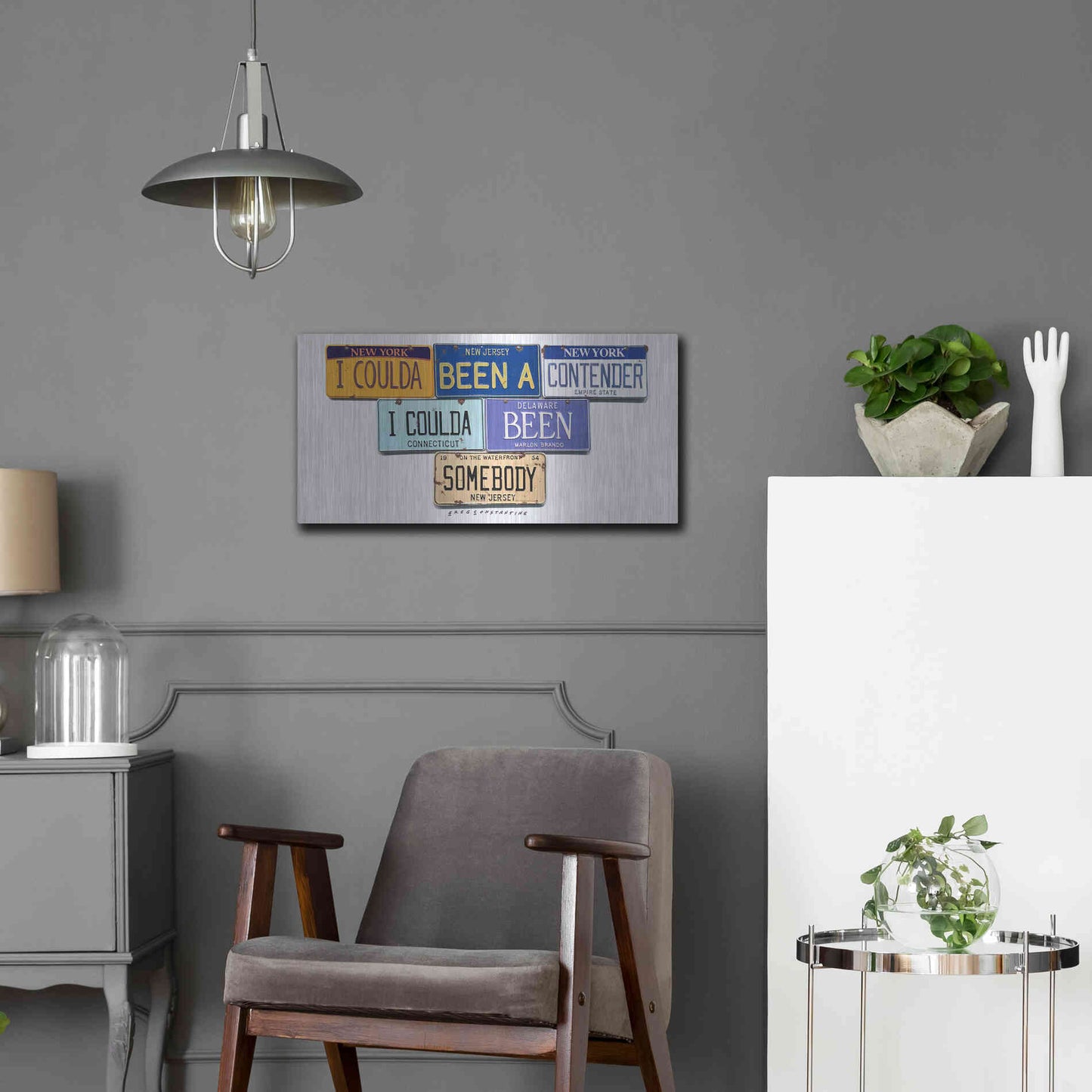 Luxe Metal Art 'Brando Contender' by Gregory Constantine, Metal Wall Art,24x12