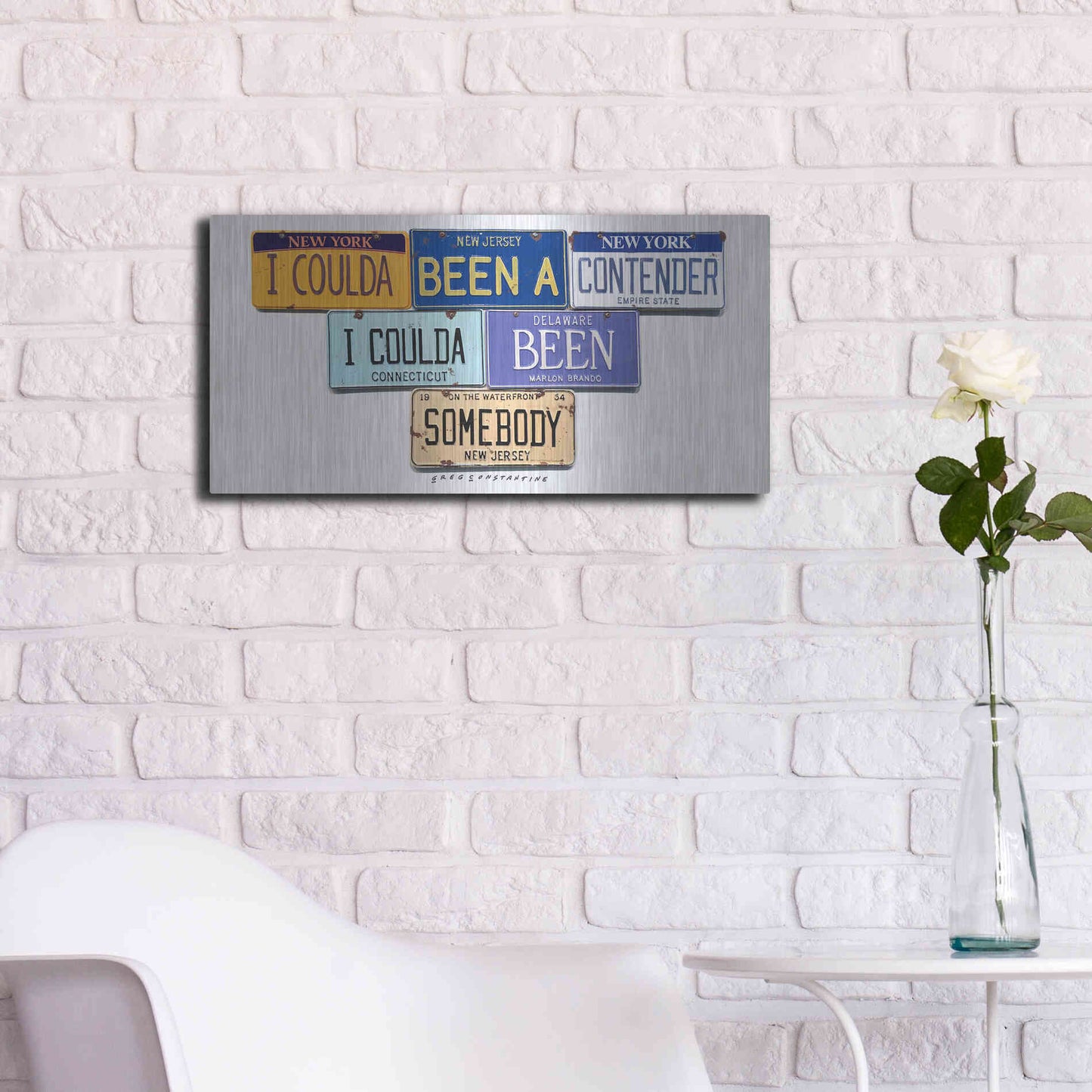 Luxe Metal Art 'Brando Contender' by Gregory Constantine, Metal Wall Art,24x12