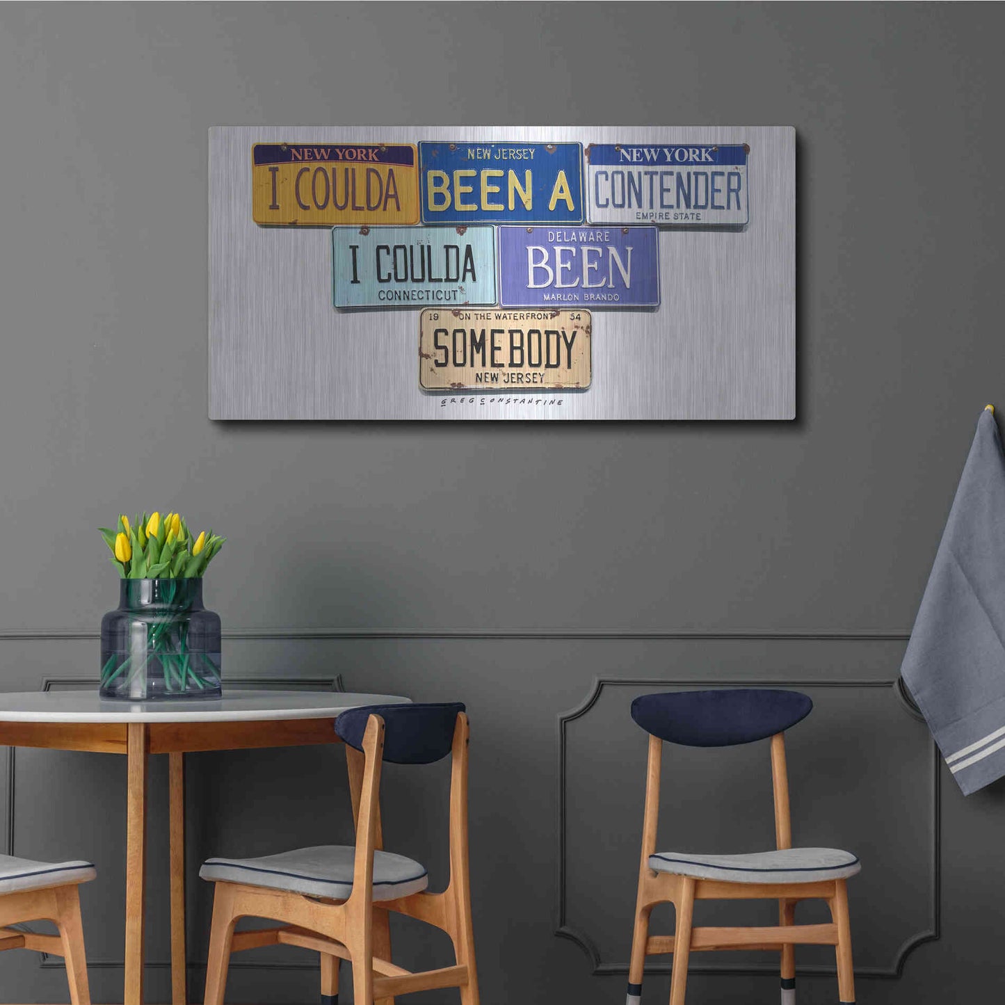 Luxe Metal Art 'Brando Contender' by Gregory Constantine, Metal Wall Art,48x24