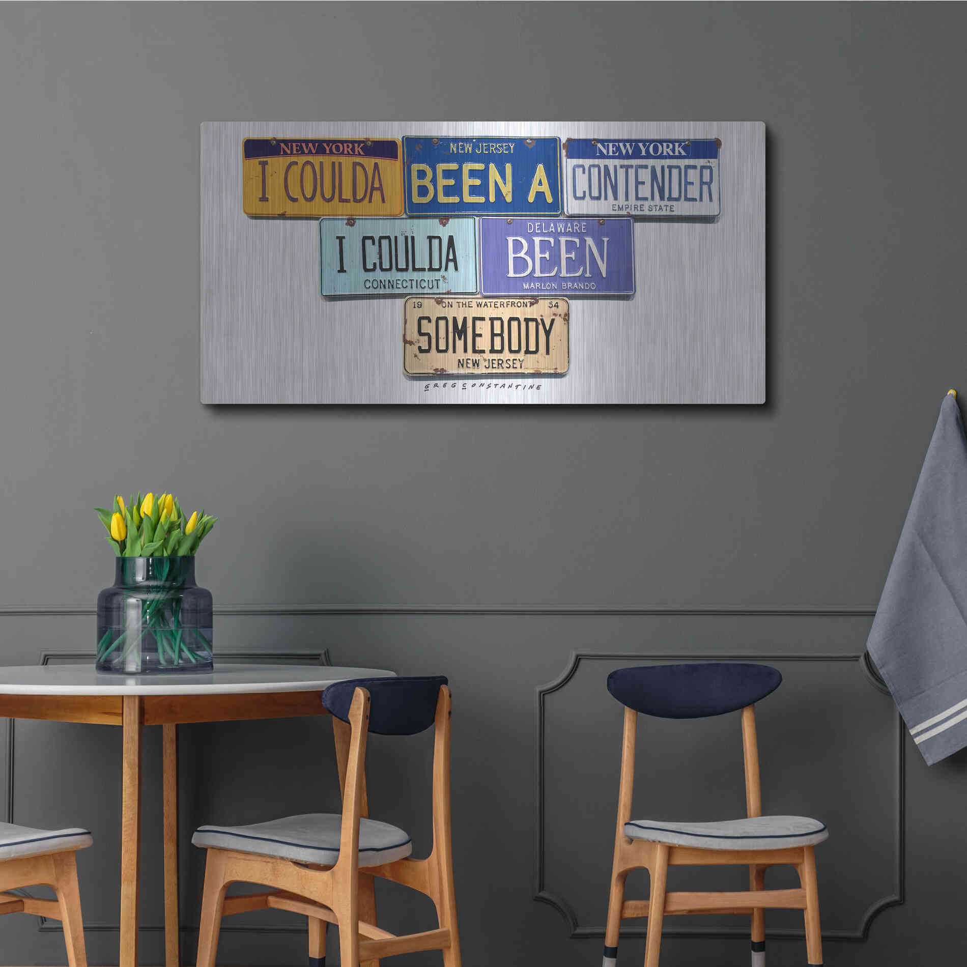 Luxe Metal Art 'Brando Contender' by Gregory Constantine, Metal Wall Art,48x24