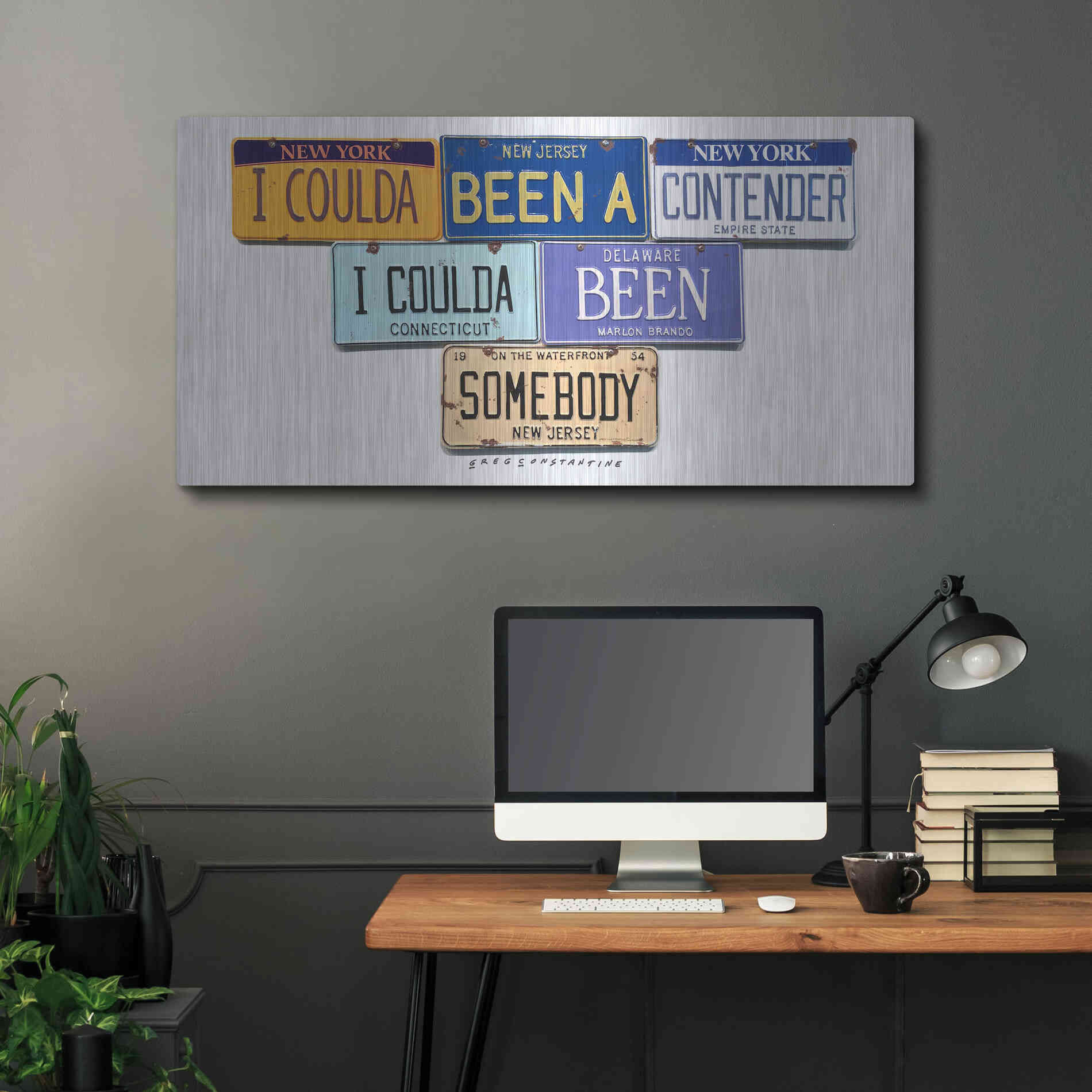 Luxe Metal Art 'Brando Contender' by Gregory Constantine, Metal Wall Art,48x24