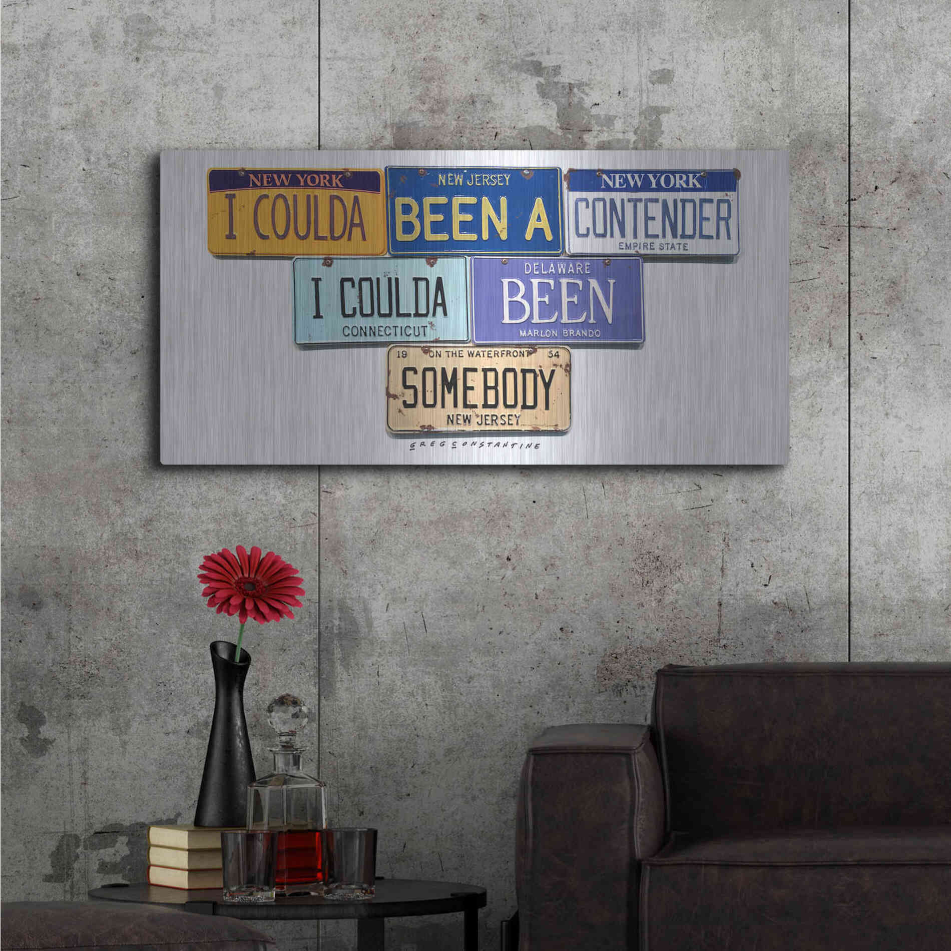 Luxe Metal Art 'Brando Contender' by Gregory Constantine, Metal Wall Art,48x24