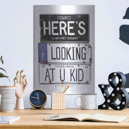 Luxe Metal Art 'Bogart U Kid' by Gregory Constantine, Metal Wall Art,12x16