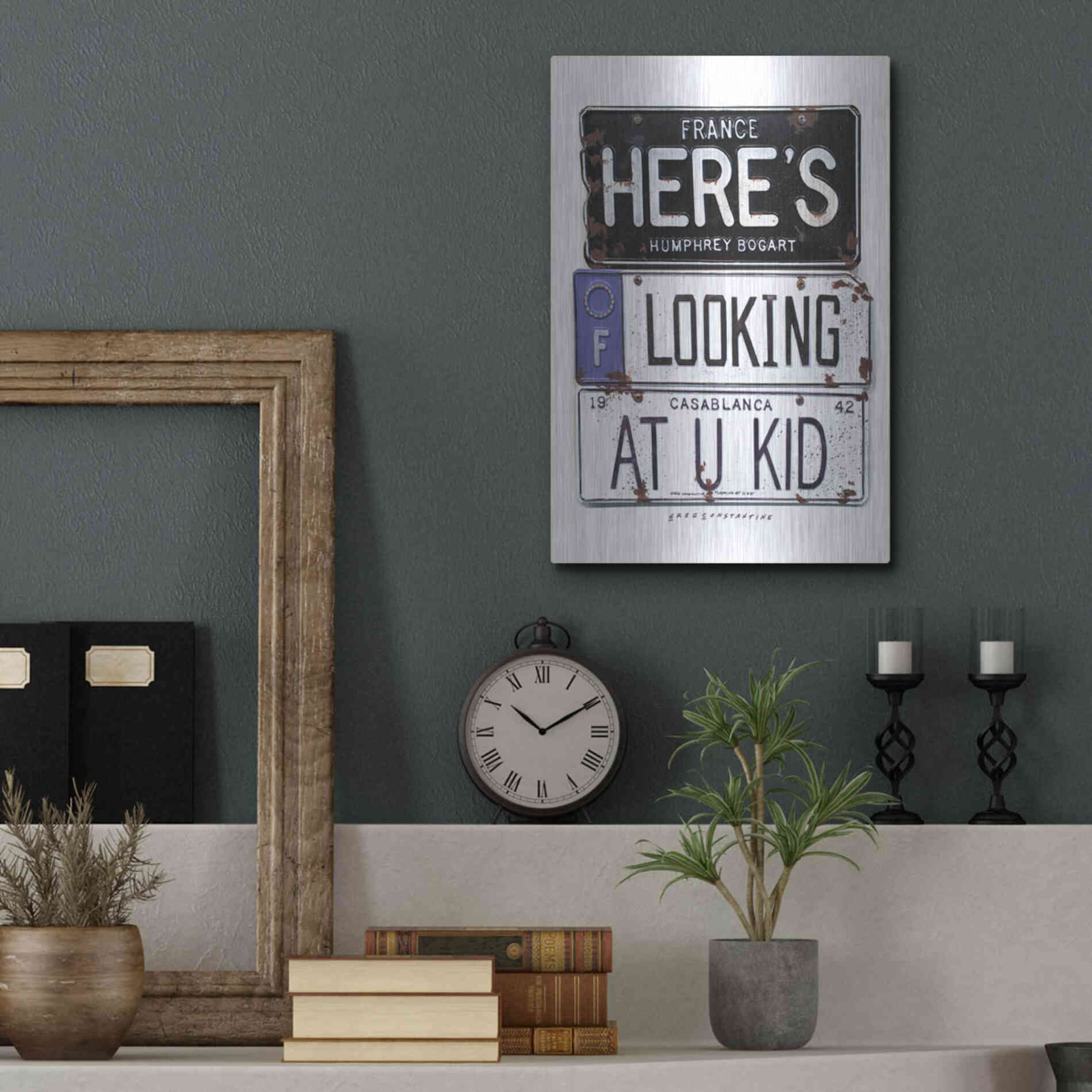 Luxe Metal Art 'Bogart U Kid' by Gregory Constantine, Metal Wall Art,12x16