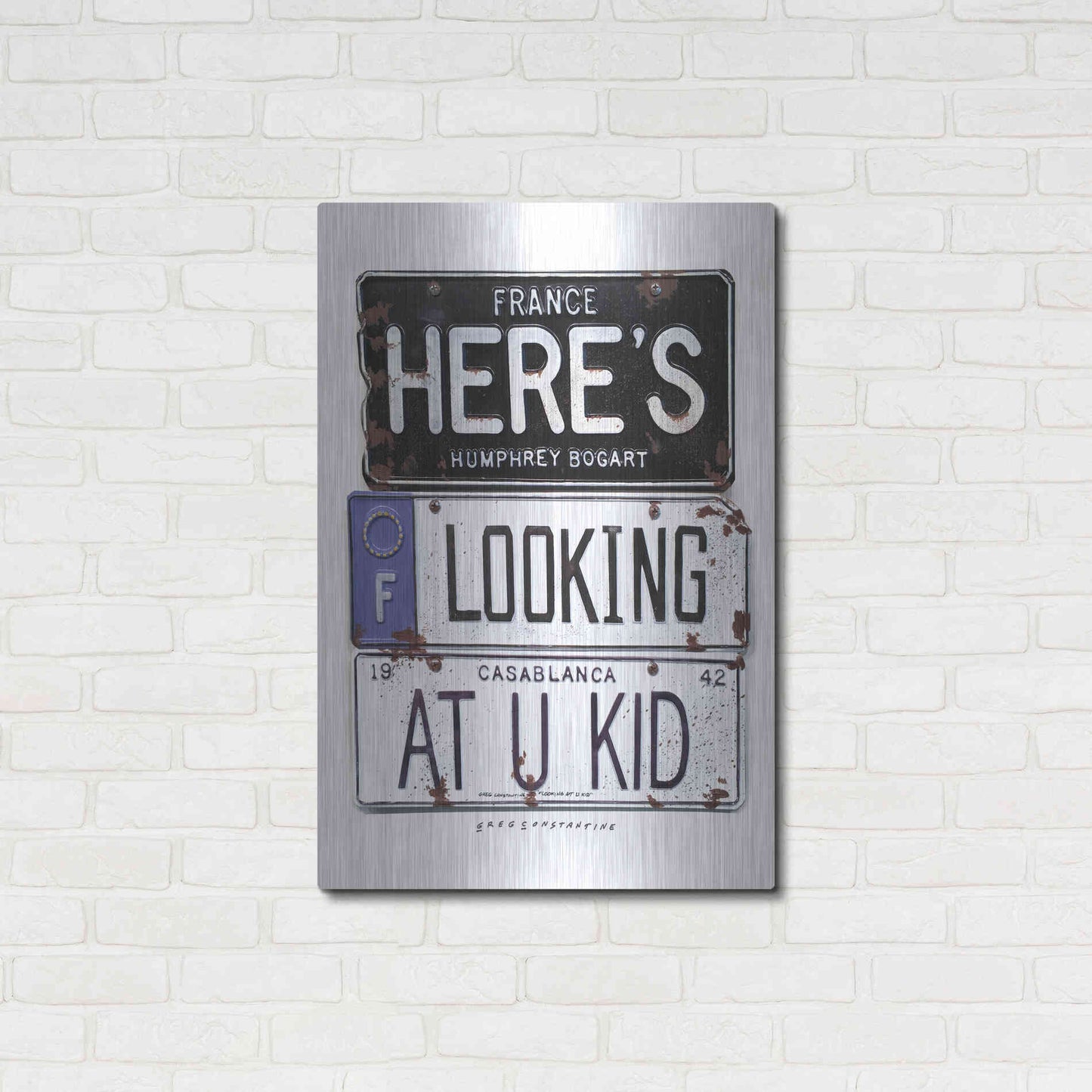 Luxe Metal Art 'Bogart U Kid' by Gregory Constantine, Metal Wall Art,24x36