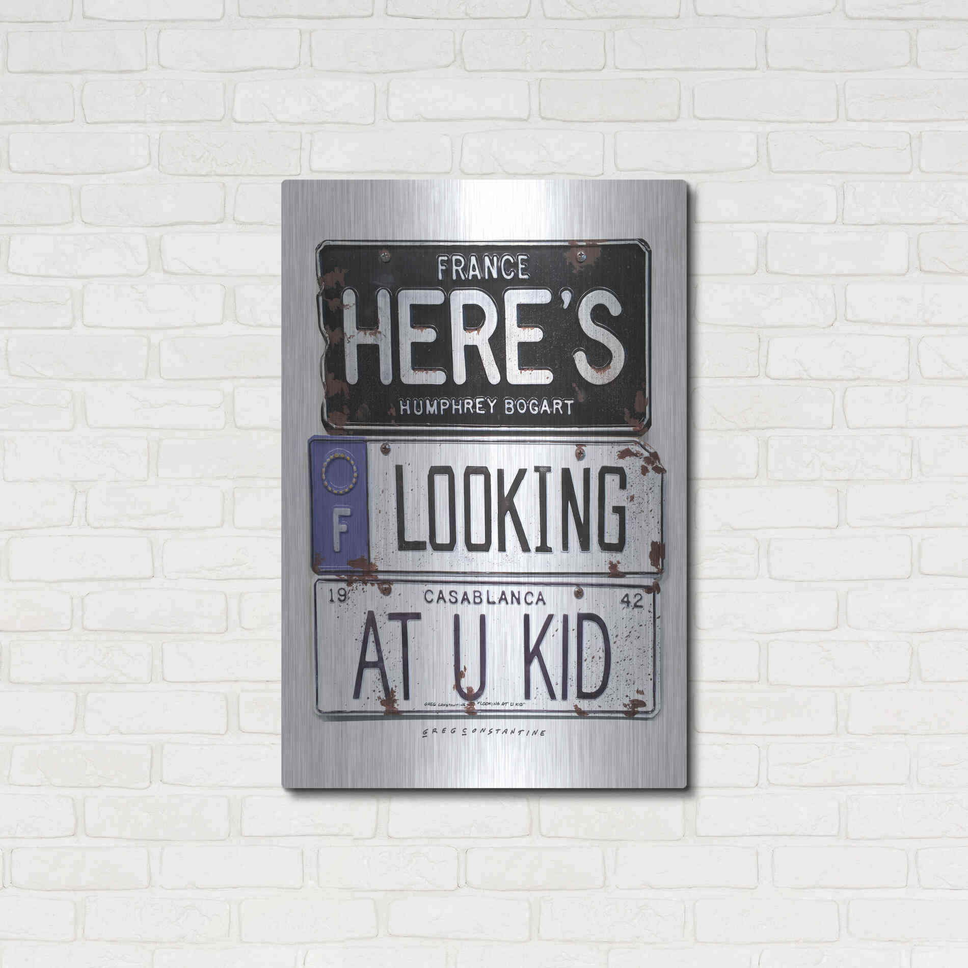 Luxe Metal Art 'Bogart U Kid' by Gregory Constantine, Metal Wall Art,24x36