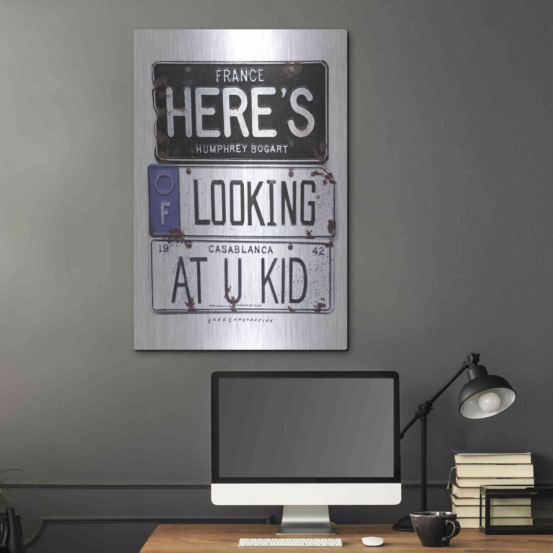 Luxe Metal Art 'Bogart U Kid' by Gregory Constantine, Metal Wall Art,24x36