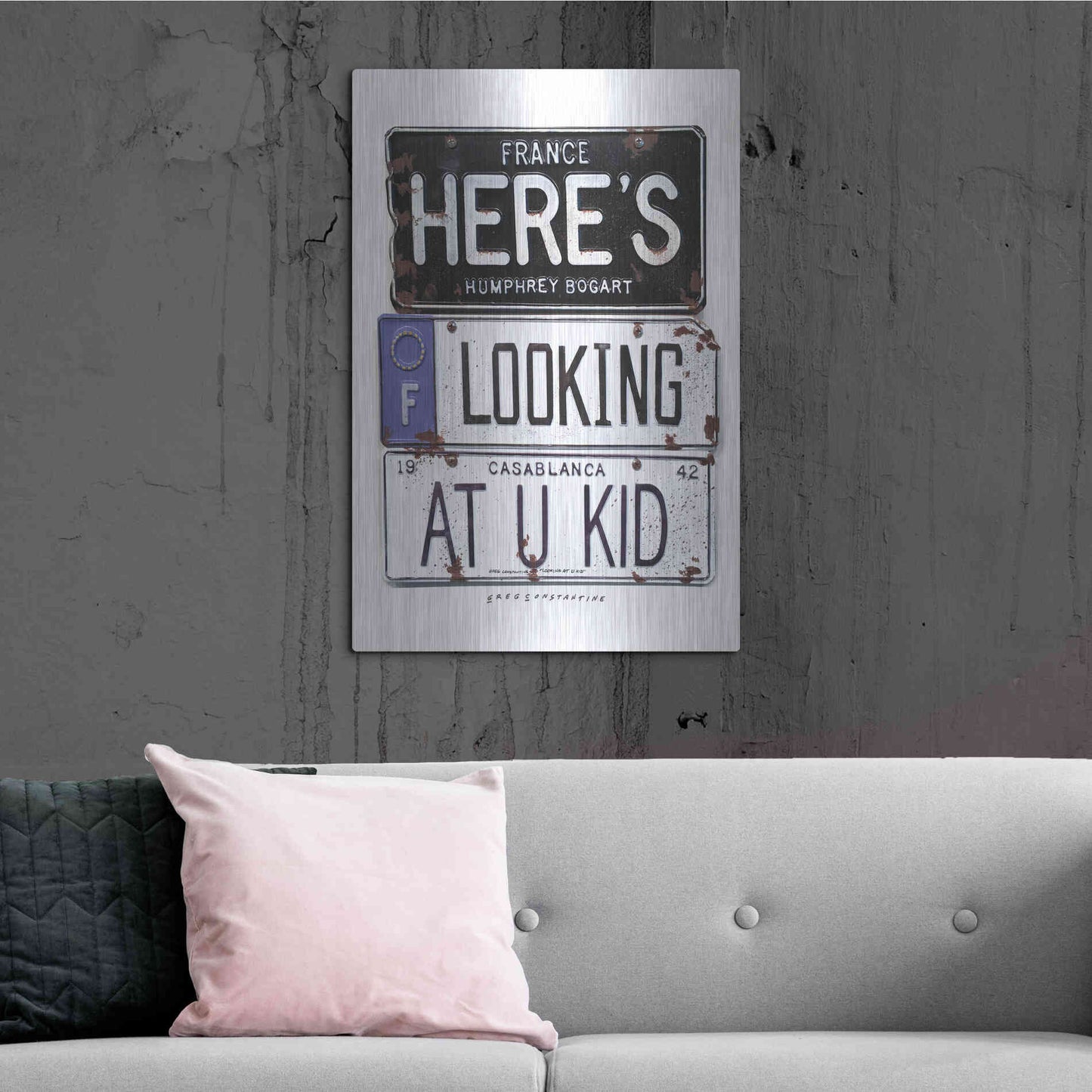 Luxe Metal Art 'Bogart U Kid' by Gregory Constantine, Metal Wall Art,24x36