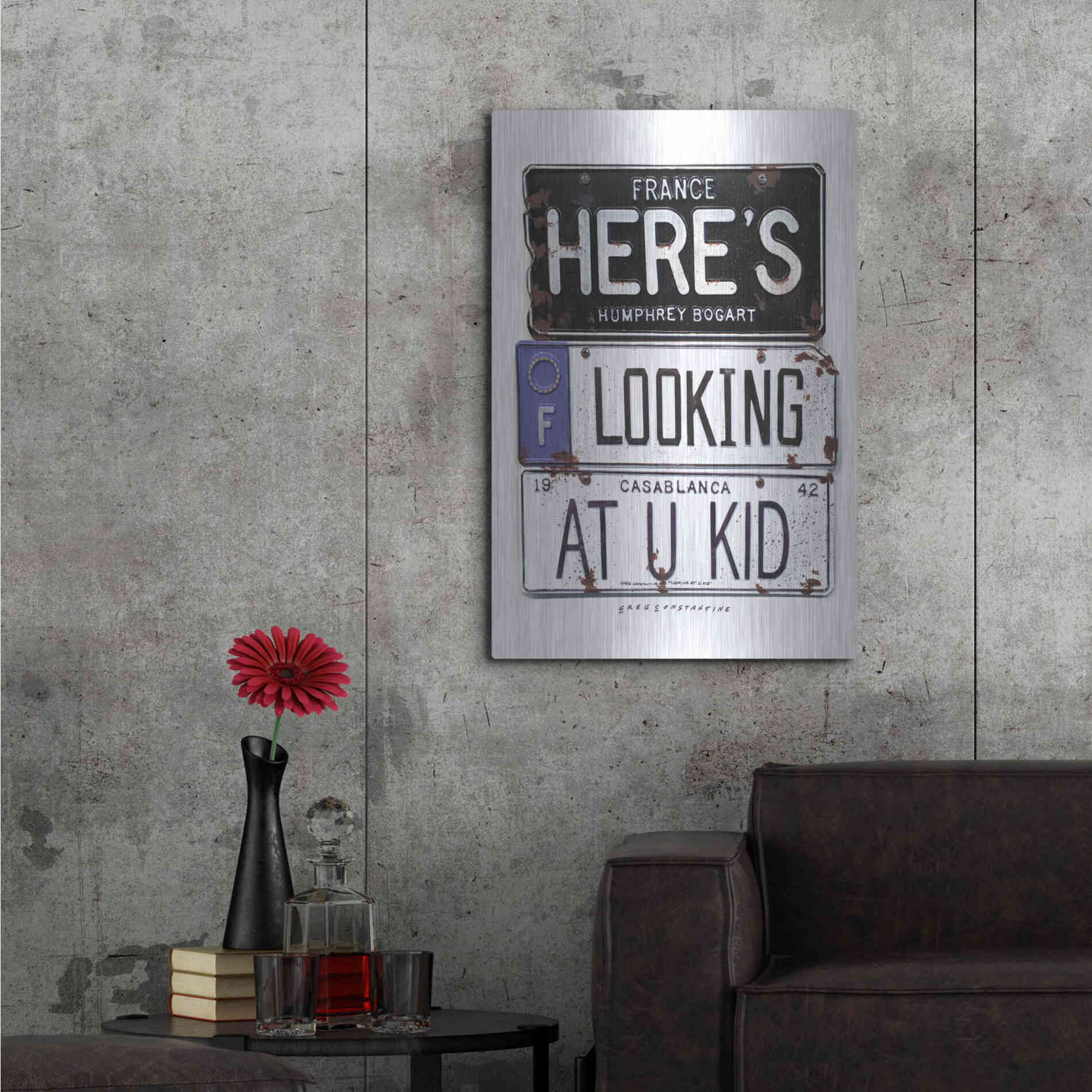 Luxe Metal Art 'Bogart U Kid' by Gregory Constantine, Metal Wall Art,24x36